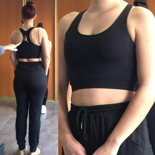 Brassière noire logo Twirler en blanc dos