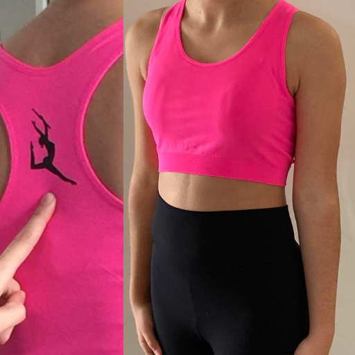 Brassière rose fluo logo Twirler dos